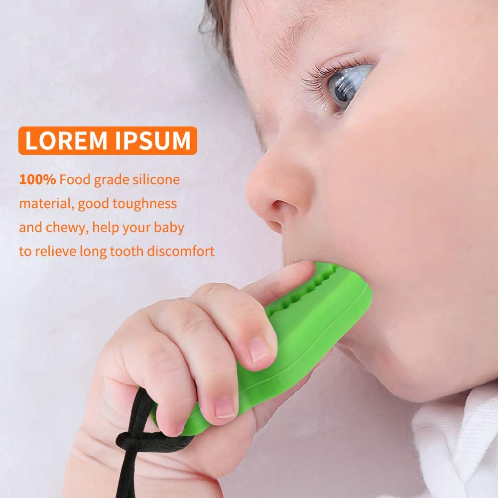 5 Pcs Sensory Chew Necklace Set, Yideng Dinosaur Baby Teething Toys