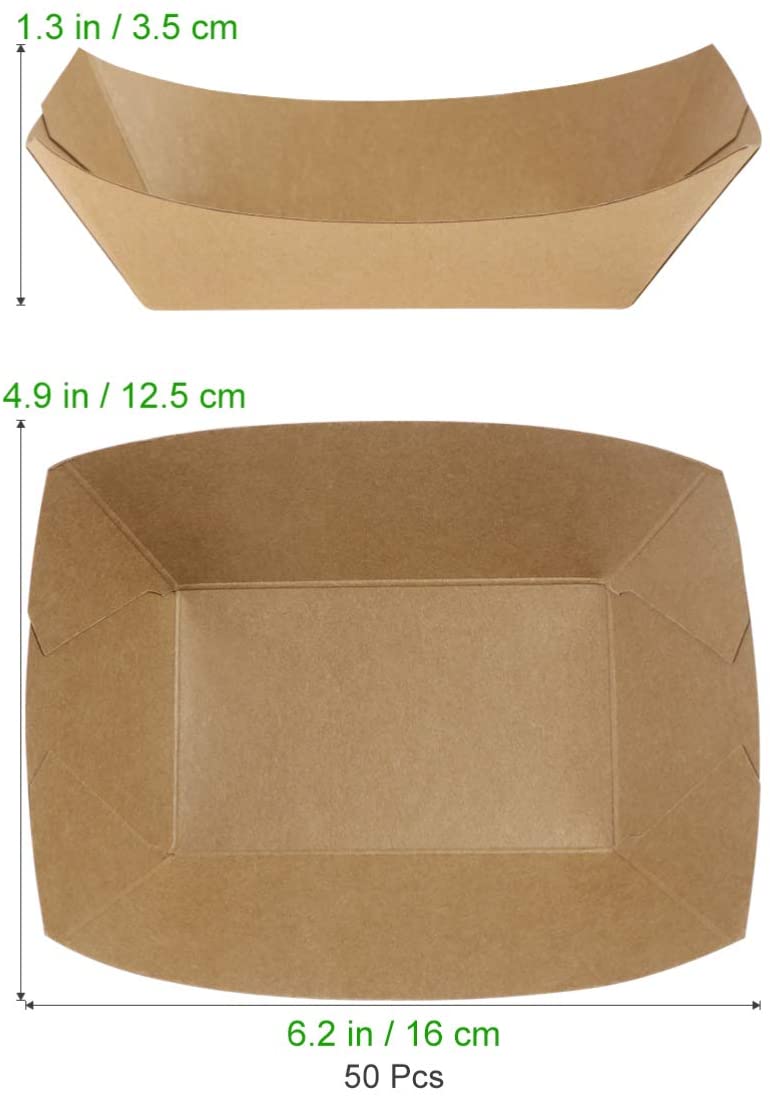 Toyvian Paper Food Tray, Ship Shape Take Out Containers for Lunch Salad Fast Food, As Shown, 16x12.5x3.5cm - Image 3