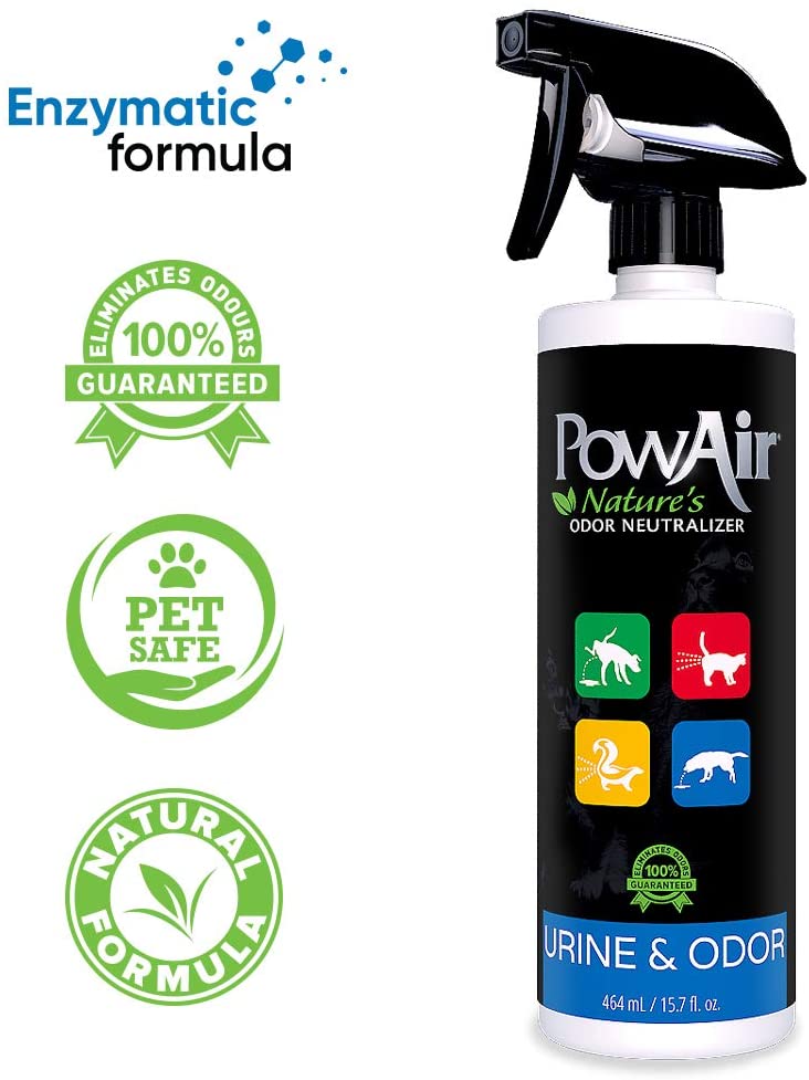PowAir Urine and Odour Spray - Dual Action Enzymatic Formula - Eliminate Odours Including Cat and Dog Urine - 464ml - Image 2