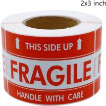 Hybsk Handle with Care This Side Up Fragile Stickers Shipping Address Warning Labels (2 * 3 inch)