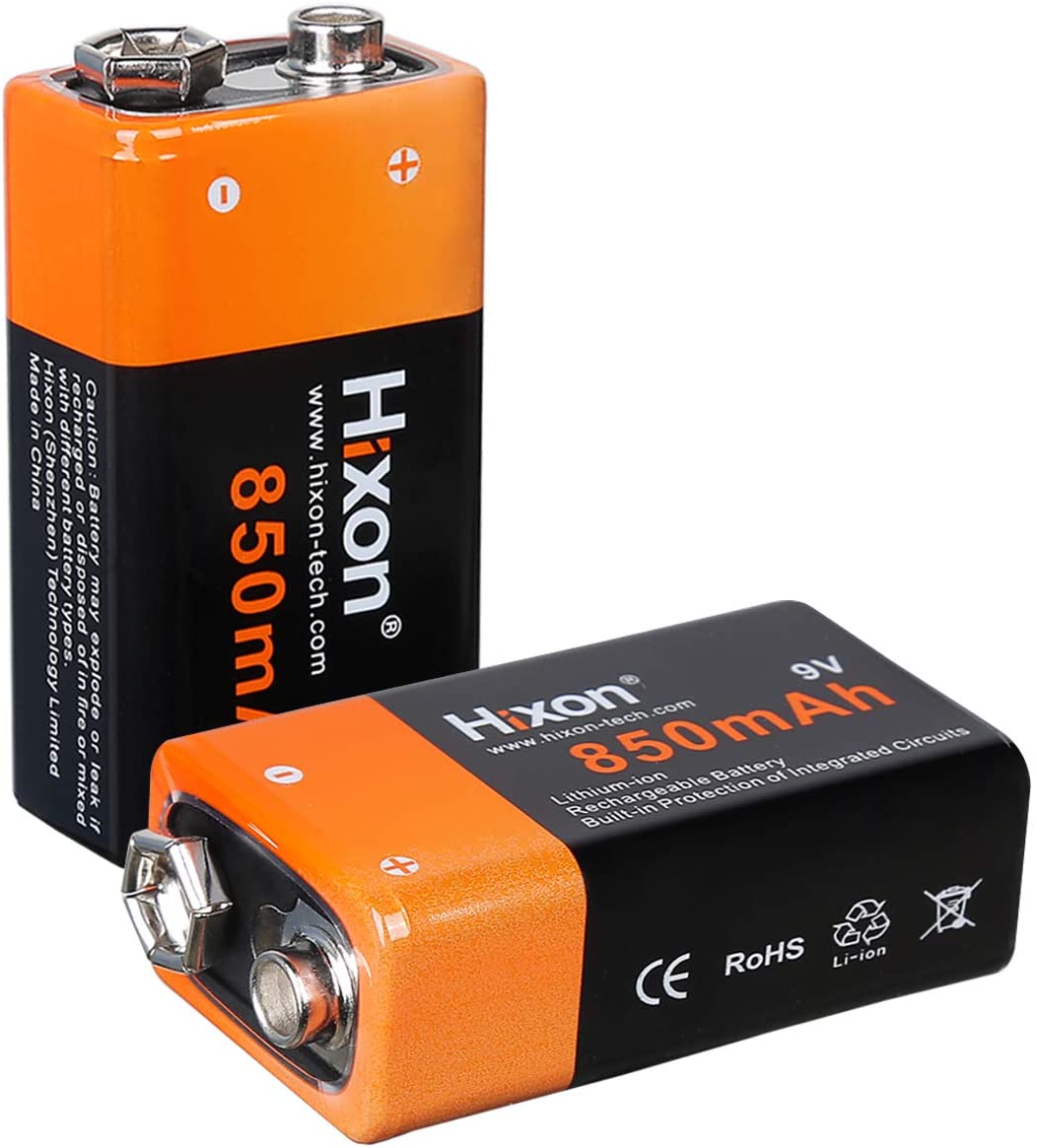 Hixon 9V li-ion rechargeable battery