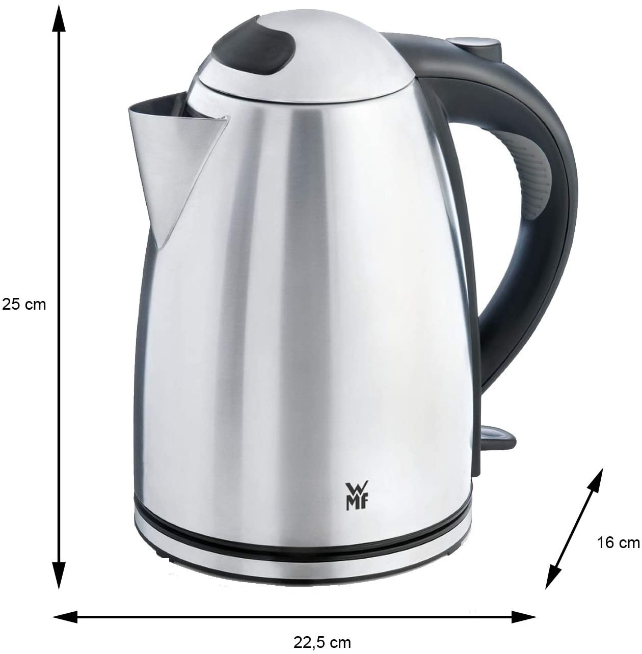 WMF Stelio kettle stainless steel, 1.7l, with filter, 2400W, wireless, illuminated water level indicator, lime water filter, cromargan matt - Image 3