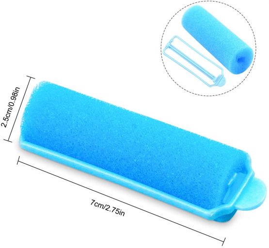 36 Pieces Foam Sponge Hair Rollers 2cm Soft Hair Styling Curlers DIY Hairdressing Curlers Tools for Women and Girls Home Use (Pink, Yellow, Blue) - Image 2