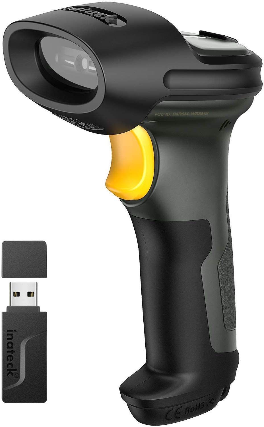 Inateck Wireless Barcode Scanner 1D, Bluetooth, 400M Transmission