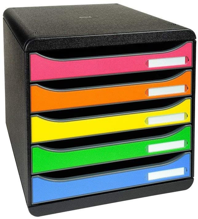 Exacompta, Ref 309798D, BIG-BOX PLUS Desktop Drawer Set, 5 x 43mm Drawers, Suitable for A4+ Documents, 347 x 278 x 271mm - Image 3