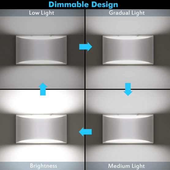 Glighone Wall Lights Indoor Dimmable LED Up and Down Wall Light Modern Wall Lamp 10W Sconce Uplighter Downlighter Wall Lighting for Living Room Bedroom Corridor, Cool White(COB LED Bead Include) - Image 3