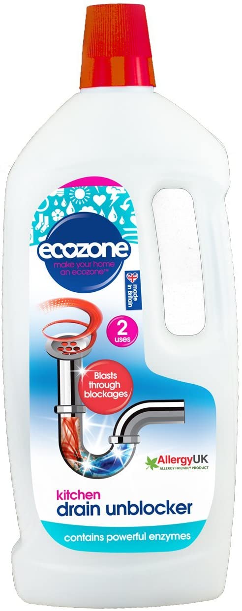 Ecozone Kitchen Drain Unblocker, Non-Toxic & Bleach-Free, Non Corrosive Cleaner
