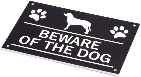 OriginDesigned Beware of the DOG Sign, Bold Black and White, Easy to See Warning, Outdoor Notice, Deterrent Sign - Image 4