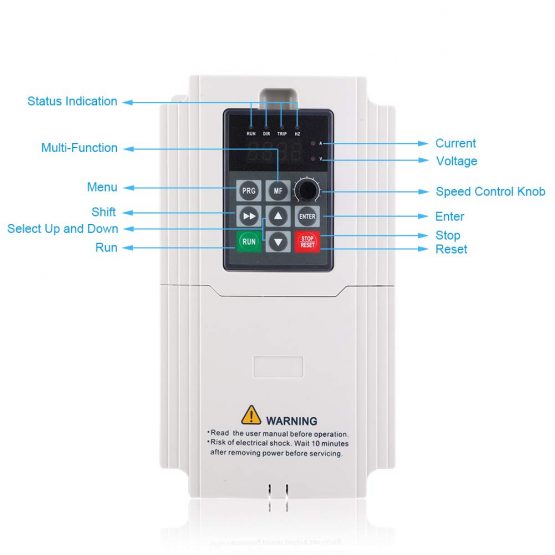 Variable Frequency Drive, 1.5KW-7.5KW VFD Inverter Variable-Frequency Drive Converter 3-Phase 380V Input and Output, VFD Inverter Frequency Drive CNC Drive Converter (5.5KW) - Image 3