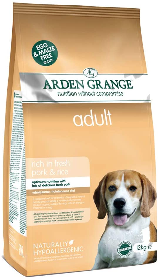 Arden Grange Adult Dry Dog Food Rich in Pork and Rice, 12 kg, transparent, 12 kg (Pack of 1)