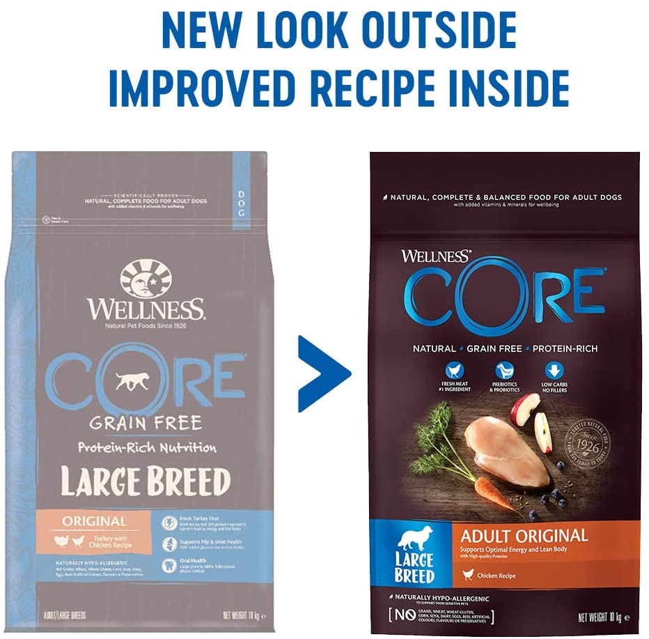 Wellness CORE Original 10 kg, Chicken, Dry Dog Food for Large Breeds Grain-Free, Natural, Hypoallergenic, Protein-Rich - Image 2