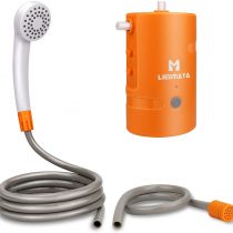 LIEBMAYA Portable Outdoor Shower, 4400mAh Battery Powered USB Rechargeable Pump，Handheld Outdoor Shower Head for Camping, Hiking, Traveling, IPX7 Waterproof