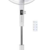 Pro Breeze 16-Inch DC Pedestal Fan, Powerful & Low Energy DC Motor, Dual Fan Blades, Remote Control and LED Display, 26 Speeds, 3 Operating Modes, 90° Oscillation for Homes, Offices & Bedrooms, White