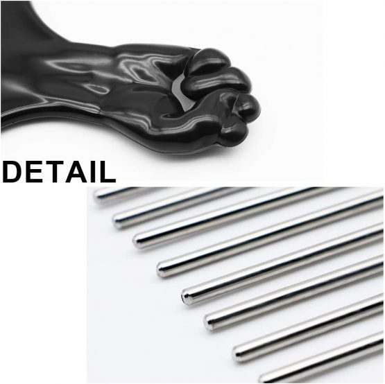 Afro Pick Magic Hair Coils Tool, Square Afro Pick with Natural Metal African Black Fist Comb - Image 4