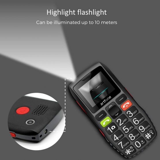 Artfone Big Button Mobile Phone for Elderly Unlocked Senior Sim Free with SOS Emergency Button1400mAh Battery - Image 4