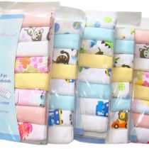 CuteOn Cotton Soft Baby Washcloths Baby Towels, Pack of 8, 11.8" x 11.8" 01-Boy
