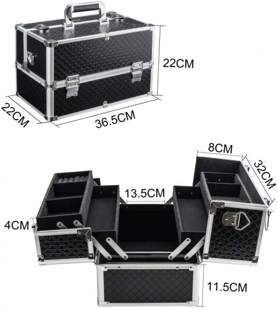 large vanity case with lock