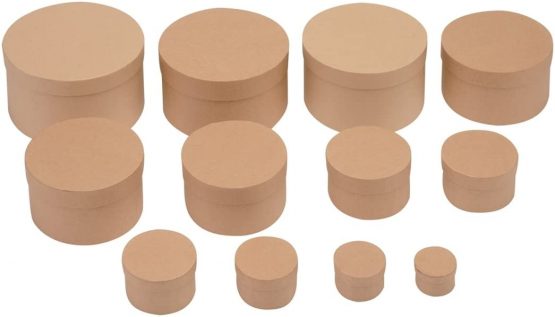 Glorex Round Box, Cardboard, Natural, 85mm - Image 2