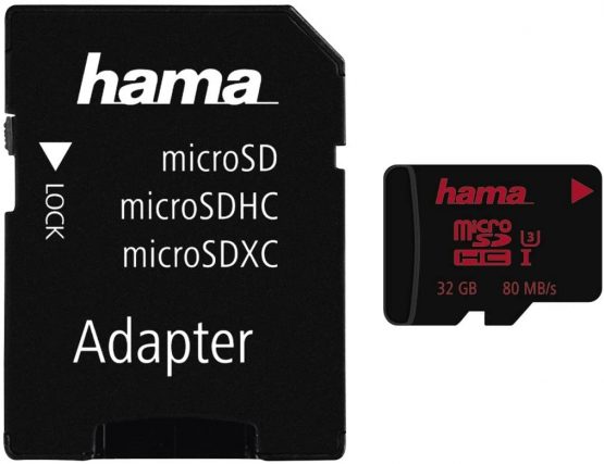 Hama MicroSDHC 32GB UHS Speed Class 3 UHS-I 80MB/s + Adapter/Photo
