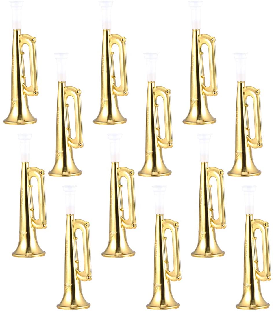 NUOBESTY 12pcs Plastic Trumpet Noise Maker Kids Trumpet Horn Wind Instrument Gift for Birthday