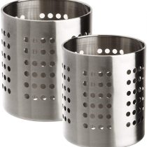 Happy Friends - Cutlery Holder and Kitchen Utensil Holder - Stainless Steel - Set of 2