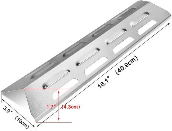 GFTIME 41CM x 10CM Heat Plate for Kenmore, Master Forge, Perfect Flame, Stainless Steel Heat Diffuser Gas Grill Spare Part for Outback, Most Grill Model, 4 Pack - Image 2