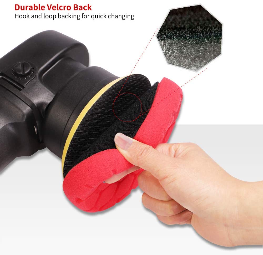 SPTA 5pcs Polishing Pad Hex Logic Polishing Sponges Saving Wax Replaceable Car Polishing Pad Foam Set For Eccentric Polishing Machine Grinder - Image 4