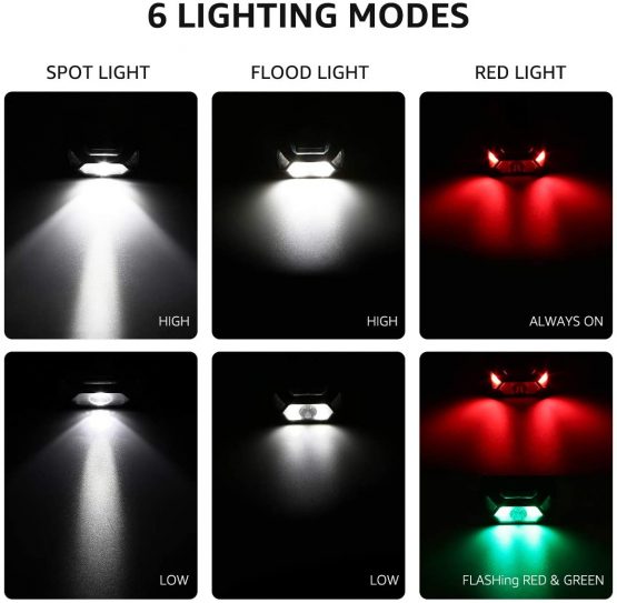 LE Head Torch, [2 Pack] Super Bright 1300L LED Headlamp with 6 Lighting Modes, Waterproof, Battery Powered LED Lightweight Headlight for Cycling Running Camping for Kids Adults - Image 2