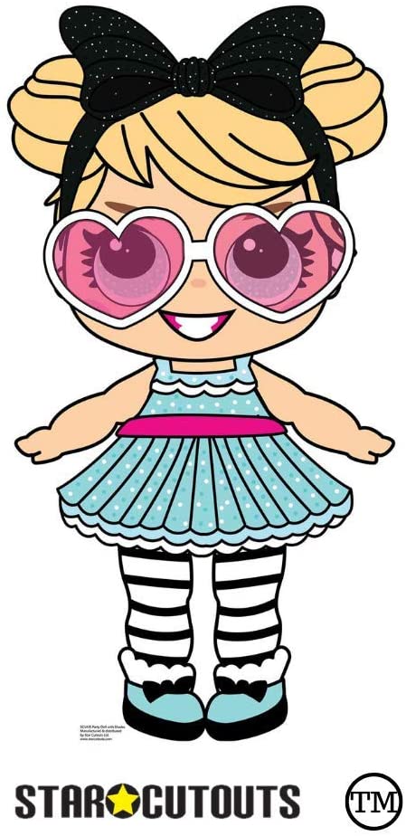 STAR CUTOUTS SC1435 Doll with Large Eyes and Shades Cardboard Cutout Create The Perfect Family, Anniversary, Wedding