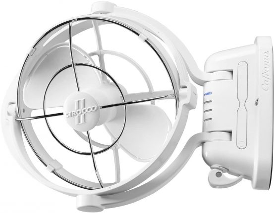 SEEKR Sirocco II, 7010CAWBX, 3-Speed, 360 Degree Airflow, Direct Wire Gimbal Fan, 125/185 CFM, 12/24V, White, 17.8cm Blade - Image 3