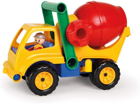 Lena 04353 Aktive Truck, Construction Vehicle Approx. 28 cm, with Mixing Drum Figure, Concrete Mixer Play Set for Children from 2 Years