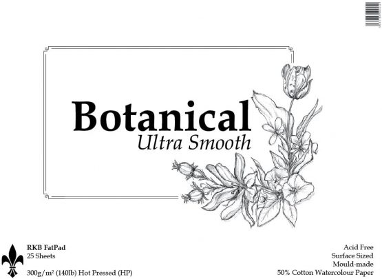RKB Fat Pad Botanical Ultra Smooth Watercolour Paper A4 25 Sheet 300gsm