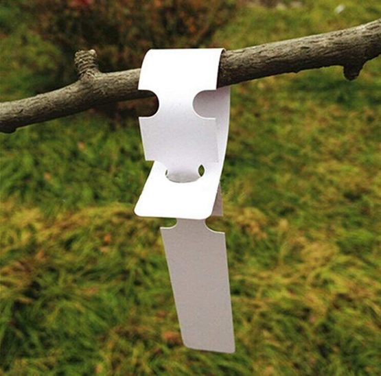 KINGLAKE 200PCS Plastic Plant Tree Tags Labels 2x21cm Wrap Around Hanging Garden Markers (White)