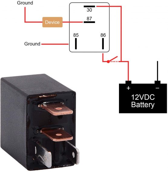 Ehdis 4 Pin 12V Relay 30A Multi-Purpose Automotive Truck Car Relay Heavy Duty Standard Relay Kit, Pack of 2 - Image 2