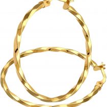 Citerna Women 9 ct Yellow Gold Twisted Hoop Earrings