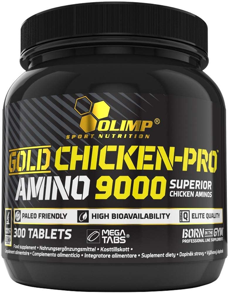 OLIMP SPORT NUTRITION Olimp Labs Gold Chicken-Pro Amino Tablets, 9000 mg, Pack of 300 Mega Tablets, X-Large