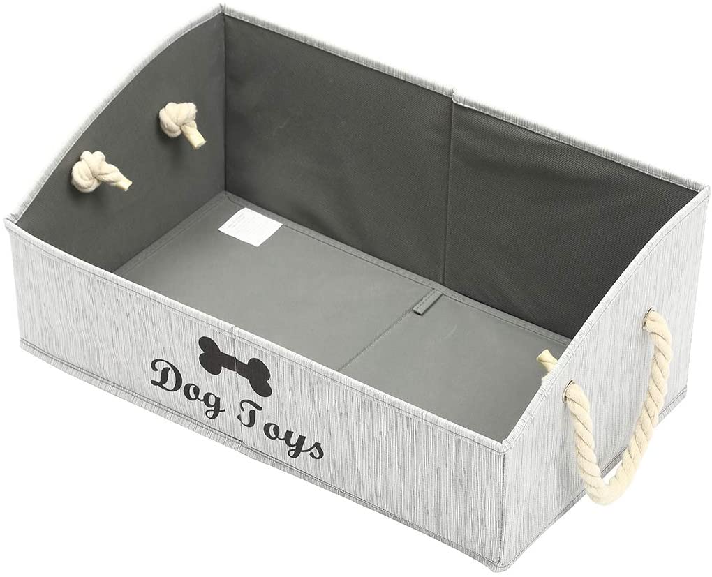 Morezi Large Dog Bin - Shallow Baskets for Storage and Organization - Perfect for Living Room Playroom, Closet, Home - Grey - Image 3