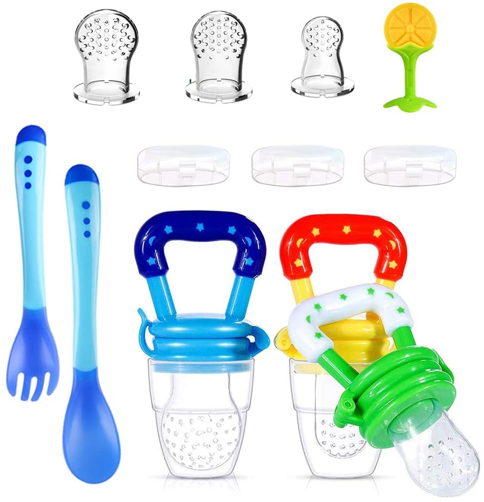 Lifreer 9Packs Baby Dummys Baby Food Feeder Pacifier Set for Baby
