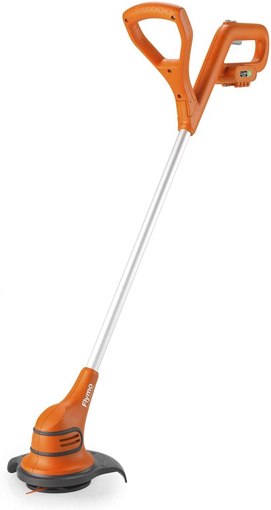 Flymo SimpliTrim Li Cordless Battery Grass Trimmer - Ultra Lightweight 14.4 V Li-Ion Battery Integrated Including Charger), 23 cm Cutting Width, Durable Long Life Blades, Includes Spare Blades in Head