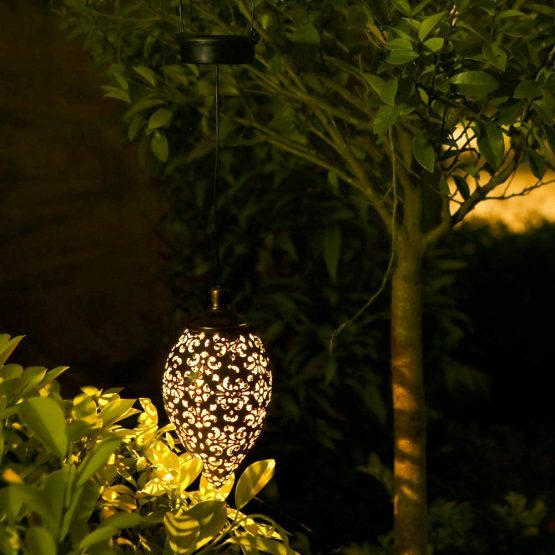 Solar Lantern Light,Outdoor Hanging Garden Lights Metal Lamp for Patio, Patio Decor Metal Yard Art Garden Accessories Outdoor Decorations for Porch,Yard, Lawn, Patio, Courtyard - Image 2