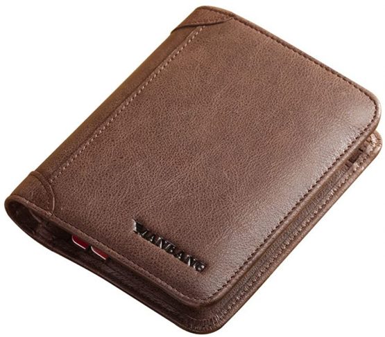 Men's Genuine Cowhide Wax Leather Extra Capacity Bifold Wallet