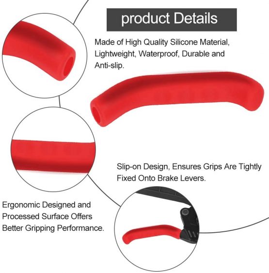 Keenso 5 Colors Bike Brake Lever Protector Cover, Bike Silicone Grips Anti-Slip Waterproof Protector Cycling Accessory - Image 3