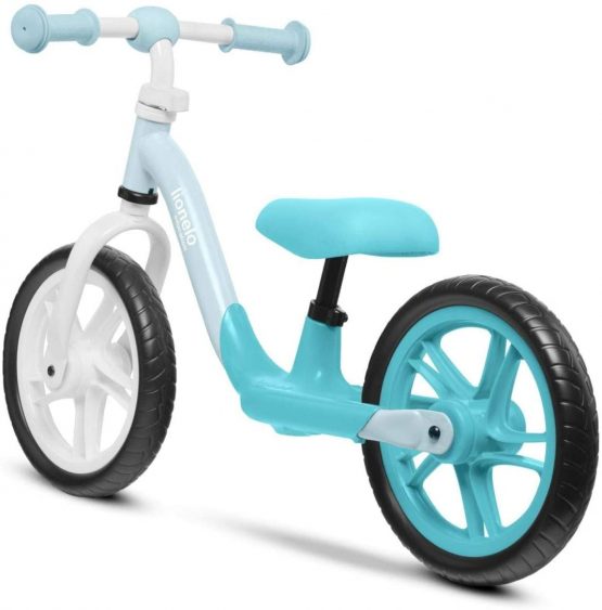Lionelo Loe Turquoise Alex Children's Balance Bike up to 30 kg Saddle and Handlebar Adjustable 12 Inch EVA Foam Wheels Robust Construction Steering Angle Limiter EN 71 (Turquoise), Small - Image 4