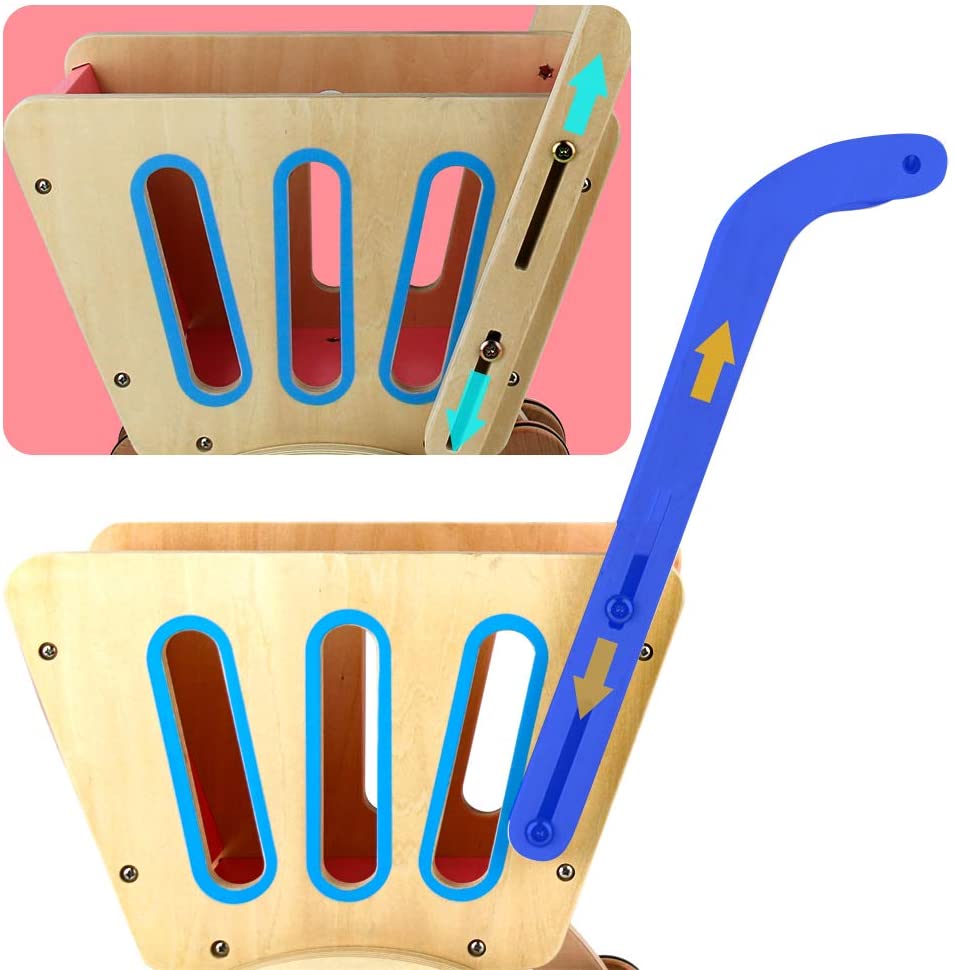 Jerryvon Kids Wooden Shopping Trolley Cart Toy Children Grocery Cart with Pretend Play Supermarket Trolley for Boys and Girls 3 4 5 - Image 3