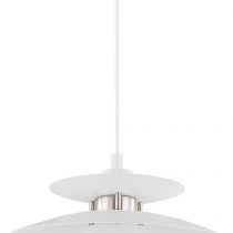 EGLO Brenda Pendant Light 1-Bulb Steel Colour: Matte Nickel White Socket: E27 Diameter: 32 cm