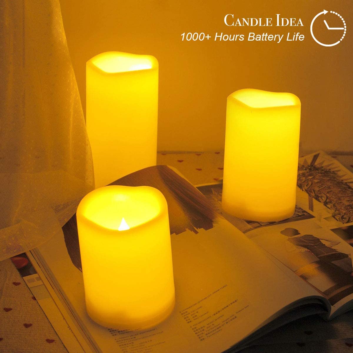 3PCS 4" 5" 6" Waterproof LED Flameless Timer Candles - Image 2