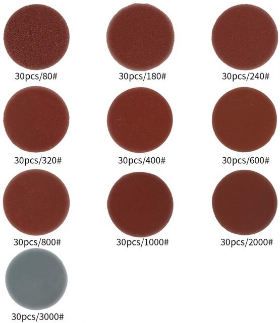 Dandelionsky 300 Pcs Sanding Discs Pads, 50mm/2Inch Hook and Loop Pads with 1/4" Shank Backing Pad & Foam Buffering Pad 80/180/240/320/400/600/800/1000/2000/3000 Grits - Image 2