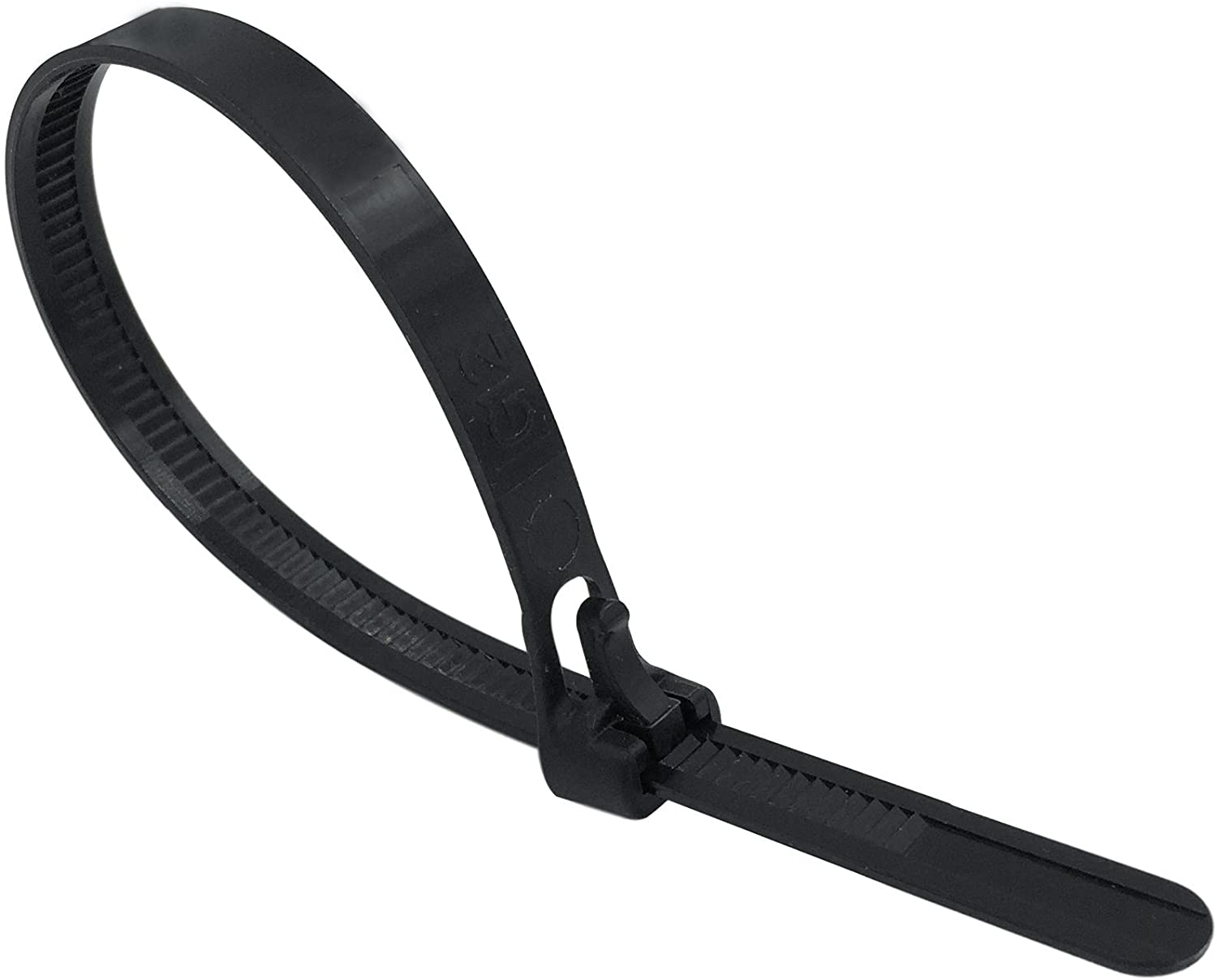 Reusable Cable Ties 200mm x 7.6mm, Releasable Black Heavy Duty Zip Tie