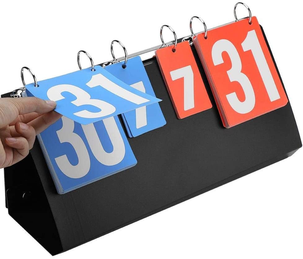 Aigend Sports Scoreboard - 4 Digit Portable Sports Competition Score Board Table Top Scoreboard for Basketball Table Tennis Badminton
