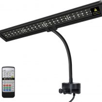 IREENUO LED Aquarium Light, Full Spectrum Fish Tank Clip on Light with Remote, Color Changing Lighting for Reef Coral Aquatic Plants & Fish Keeping (13W)